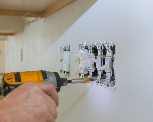 Work,On,Installing,Electrical,Outlets,With,Electrical,Wires,And,Connector
